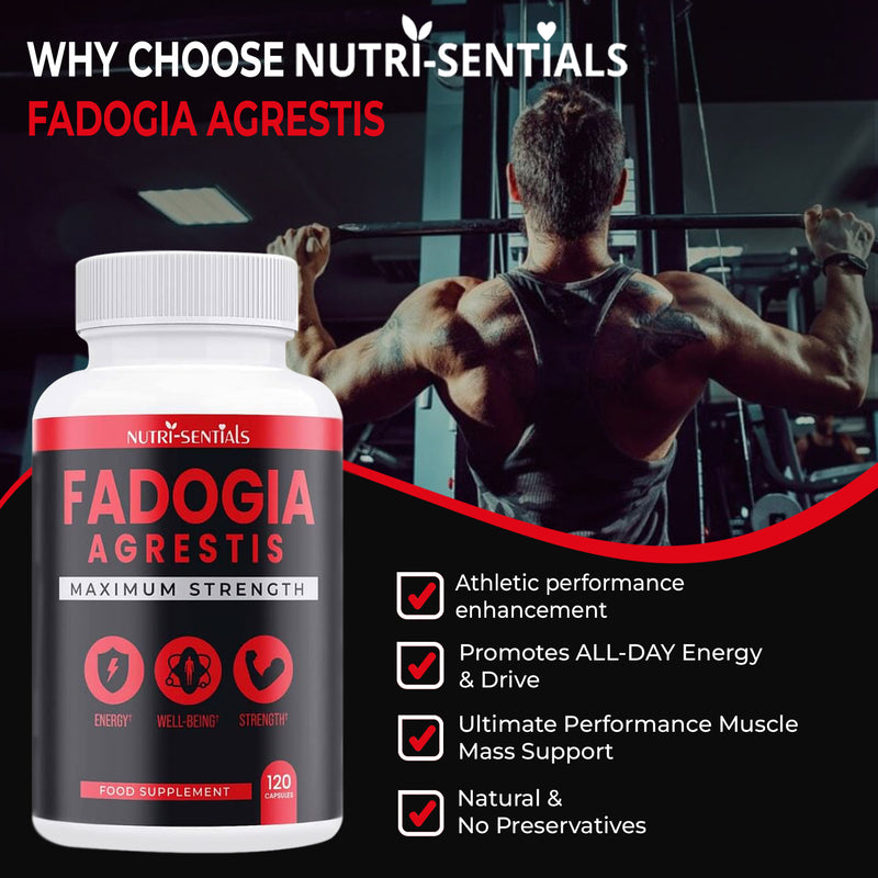 Fadogia Agrestis 1000mg Maximum Strength 120 Capsules - Fadogia Agrestis Supplements, Athletic Performance & Muscle Mass