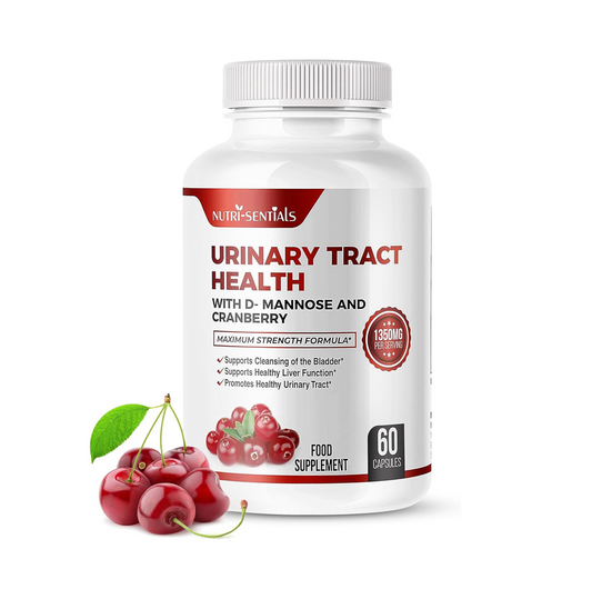 Urinary Health Support D-Mannose Capsules with Cranberry Extra Strength Support 1350mg Function and Bladder Tract Support
