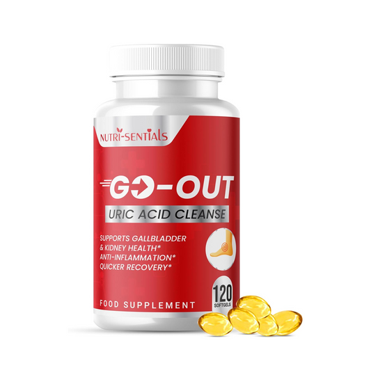 GO-Out Uric Acid Cleanse Supplement| Natural Supplements Promoting Kidney & Joint Support| Includes Tart Cherry, Bilberry Extract and Celery Seed Extract | Uric Acid Support Formula|120 SOFTGELS